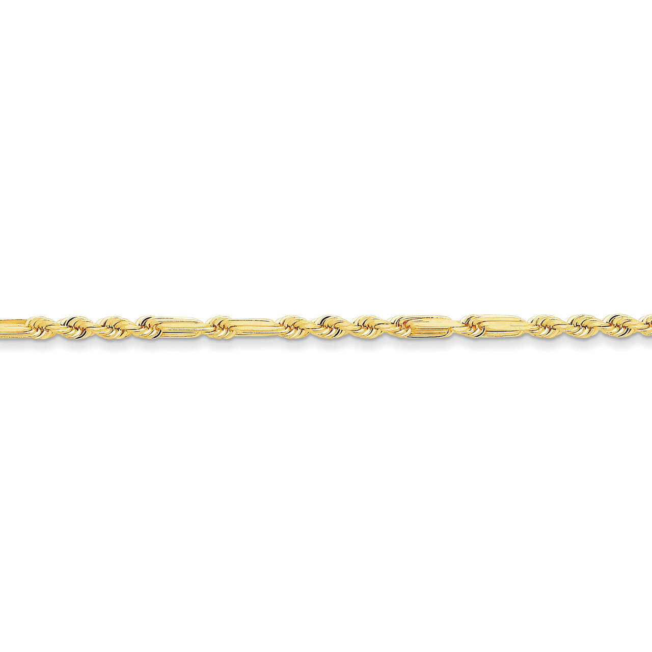 3.0mm Milano Rope Chain 8 Inch 14k Gold MIL060-8