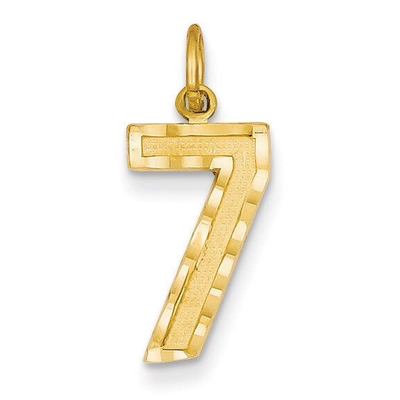 Casted Medium Diamond Cut Number 7 Charm 14k Gold MN07, MPN: MN07, 886774102986