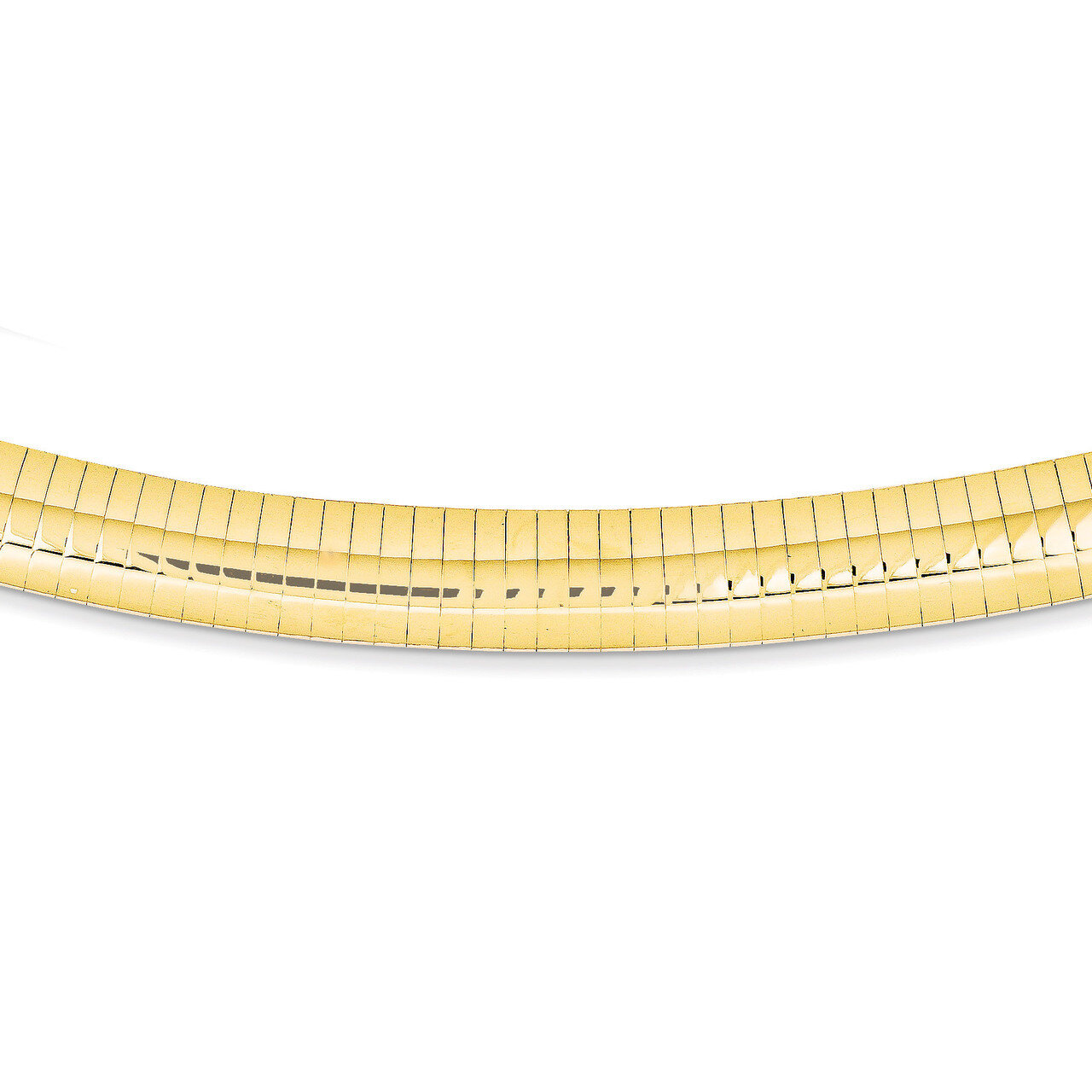10mm Domed Omega Necklace 16 Inch 14k Gold OD10-16