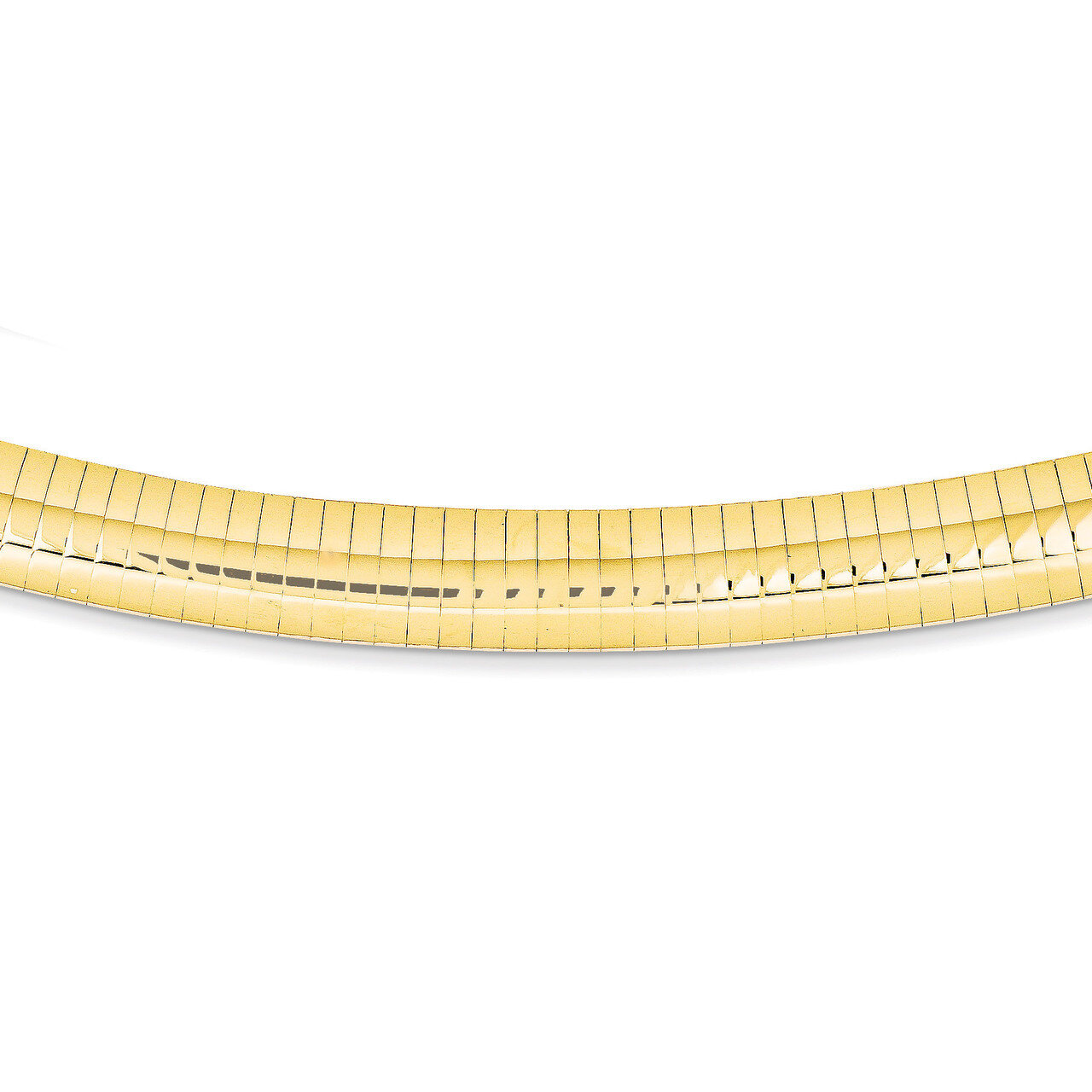 10mm Domed Omega Necklace 18 Inch 14k Gold OD10-18