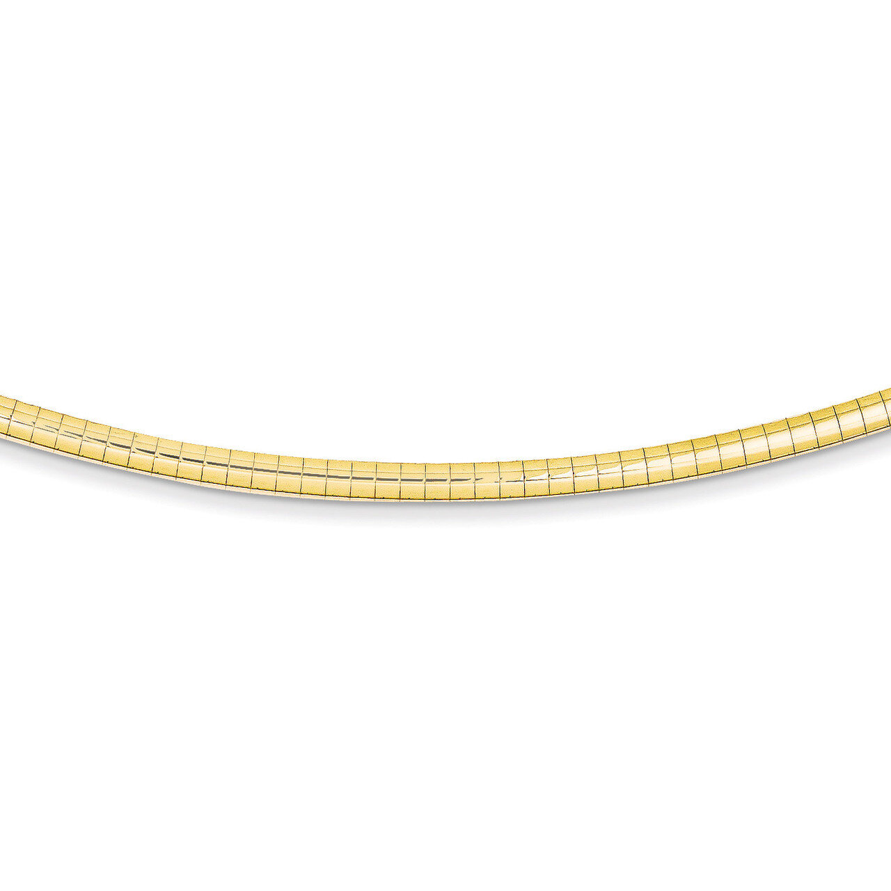 3mm Domed Omega Necklace 16 Inch 14k Gold OD3-16