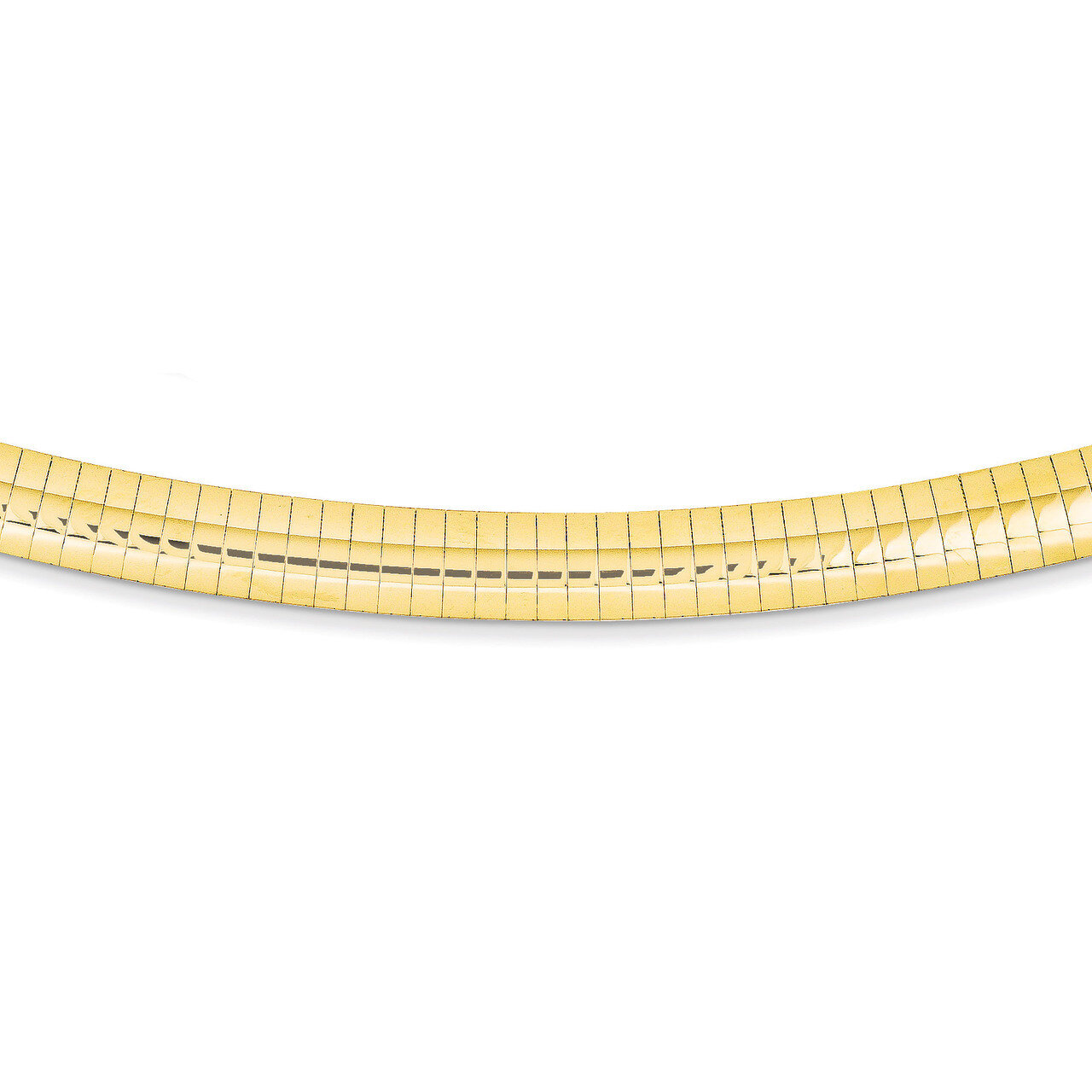 8mm Domed Omega Necklace 16 Inch 14k Gold OD8-16