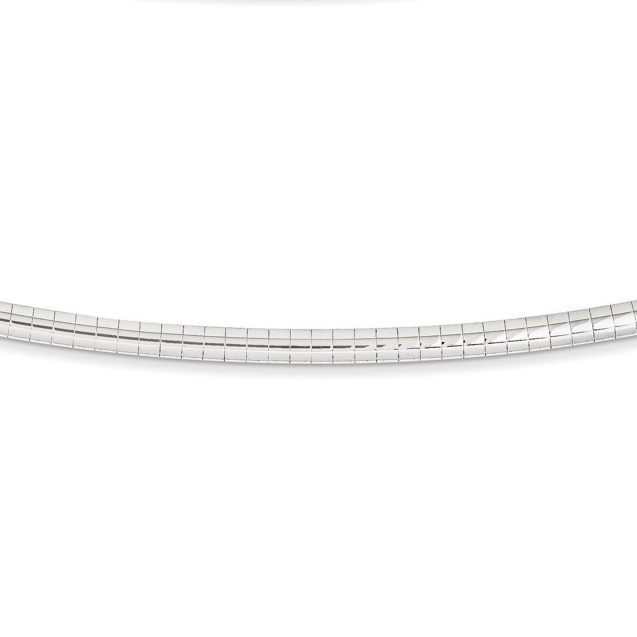 4mm Domed Omega Necklace 16 Inch 14k White Gold OW4-16