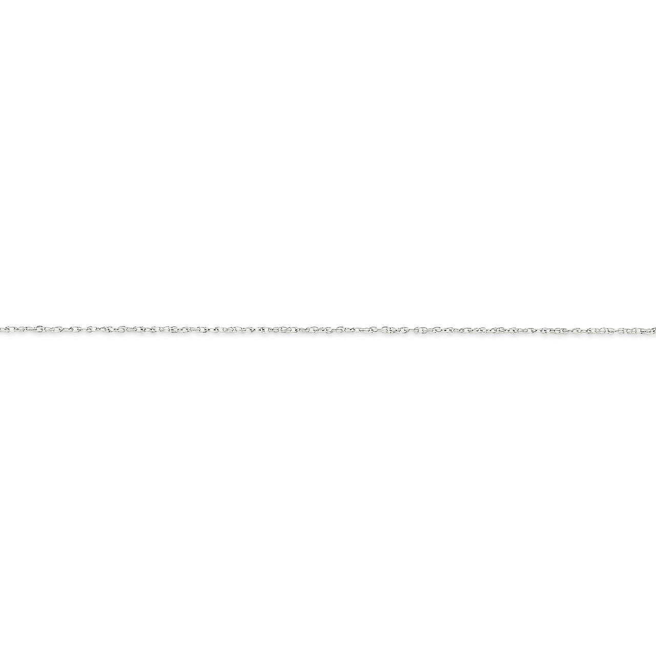 0.8mm Polished Light Baby Rope Chain 14 Inch 14k White Gold PEN108-14