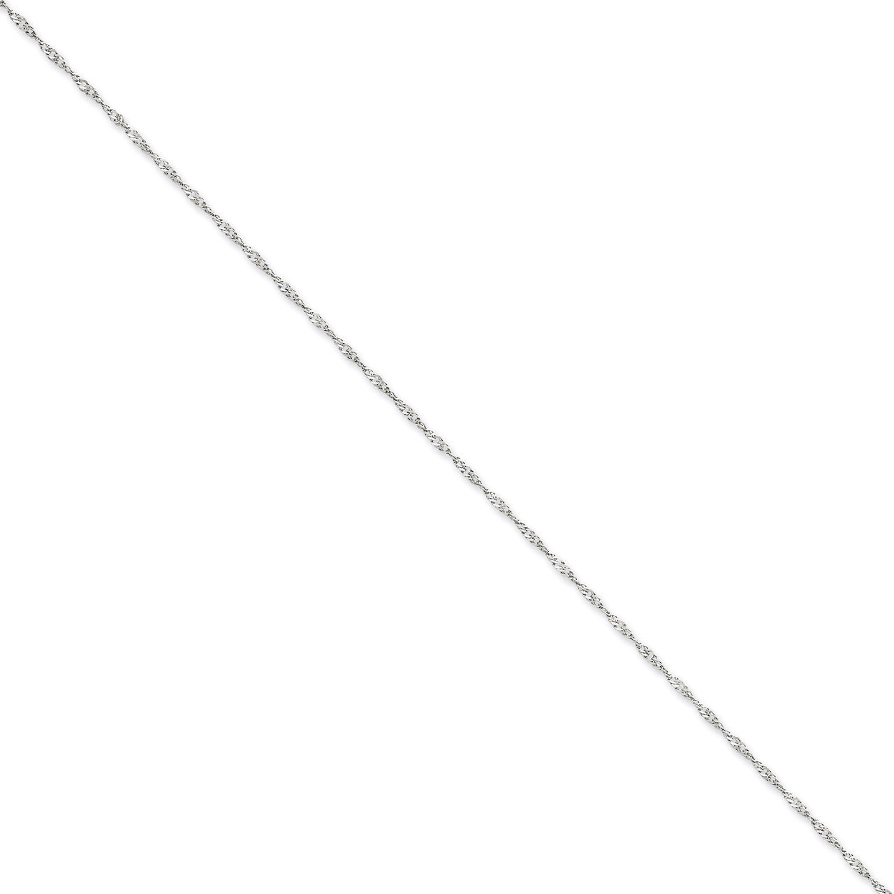 1.7mm Singapore Chain Anklet 10 Inch 14k White Gold PEN123-10