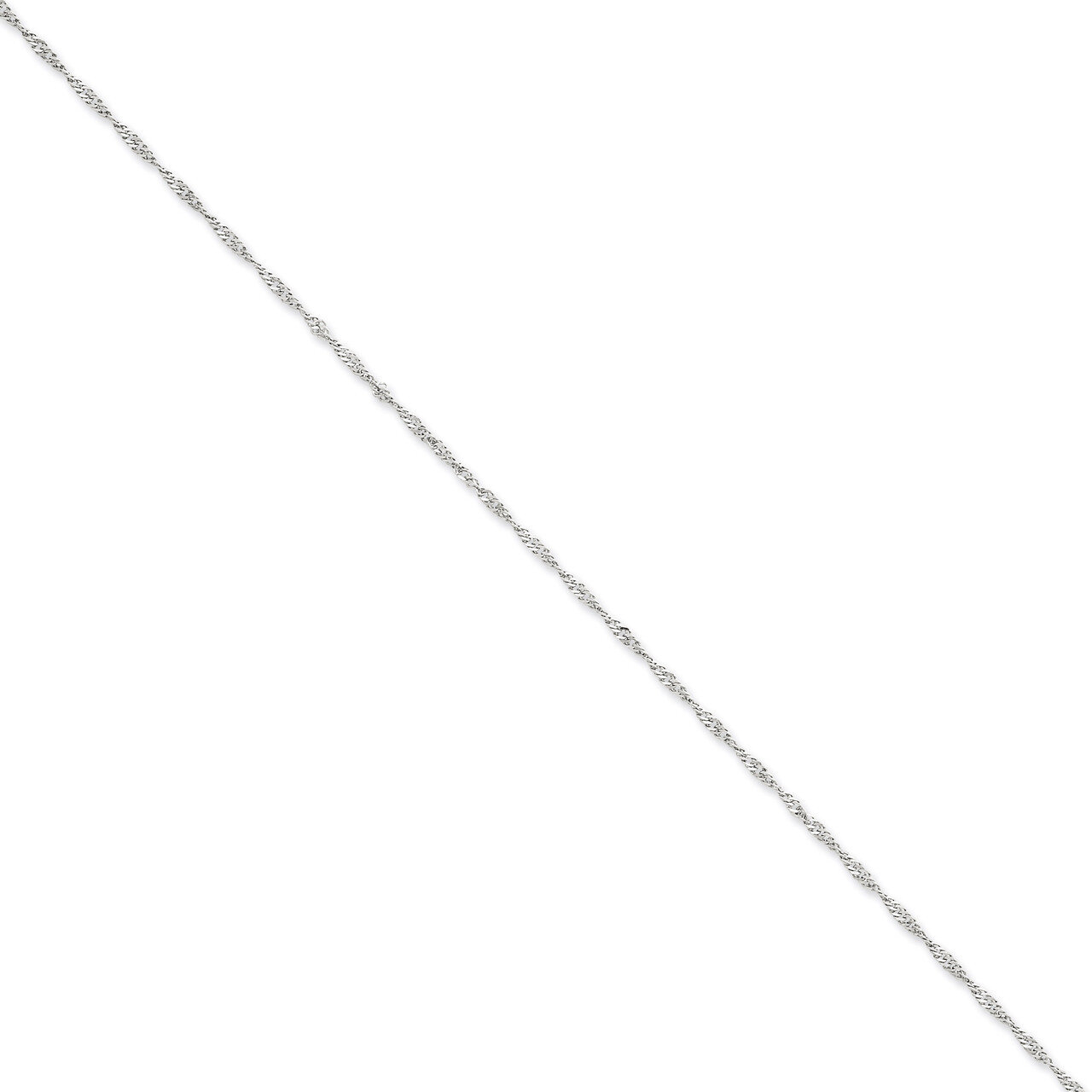 1.9mm Singapore Chain Anklet 10 Inch 14k White Gold PEN124-10