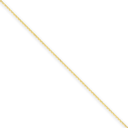 0.6mm Solid Diamond-cut Cable Chain 14 Inch 14k Gold PEN136-14