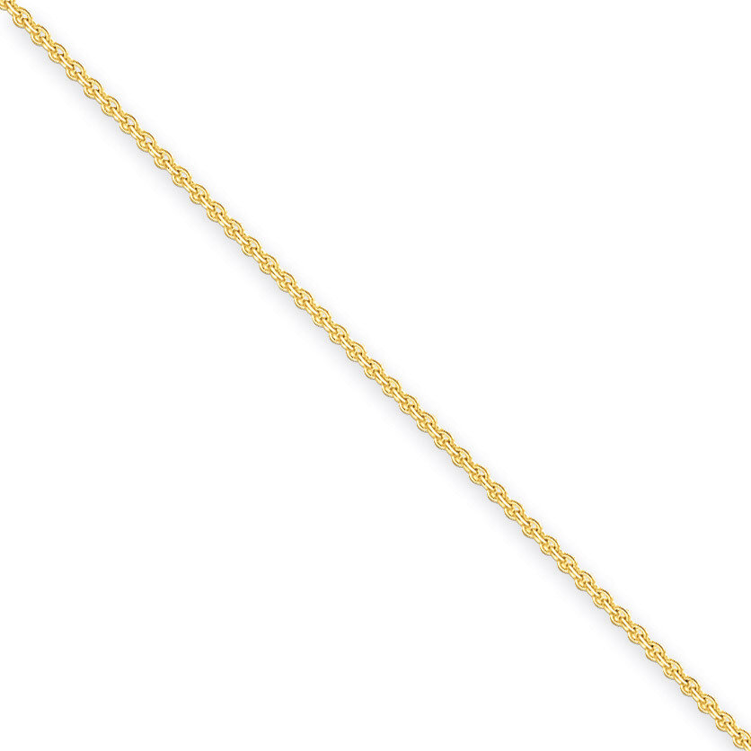 2mm Solid Polished Cable Chain Anklet 10 Inch 14k Gold PEN138-10