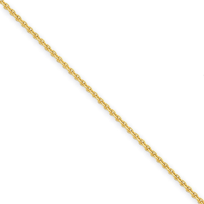 2.2mm Solid Polished Cable Chain Anklet 10 Inch 14k Gold PEN139-10