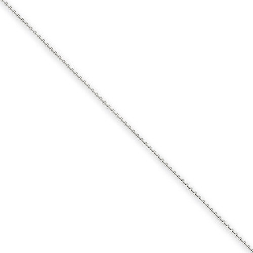 0.75mm Solid Polished Cable Chain 14 Inch 14k White Gold PEN143-14