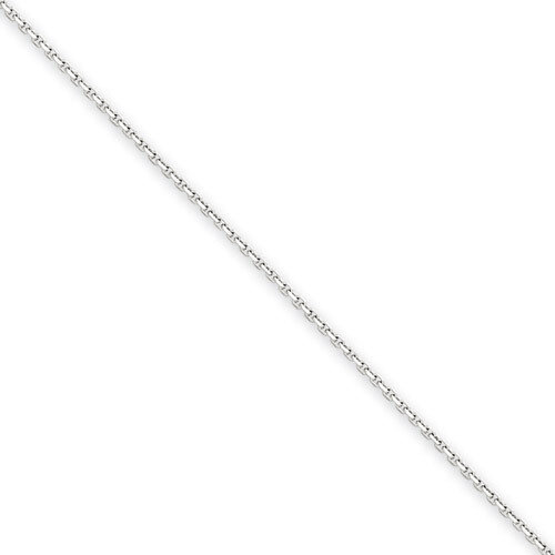 0.95mm Solid Diamond-cut Cable Chain 14 Inch 14k White Gold PEN144-14
