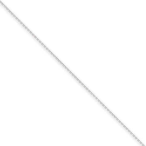 0.6mm Solid Diamond-cut Cable Chain 14 Inch 14k White Gold PEN145-14
