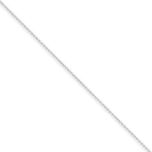 0.6mm Solid Diamond-cut Cable Chain 24 Inch 14k White Gold PEN145-24, MPN: PEN145-24, 886774538549