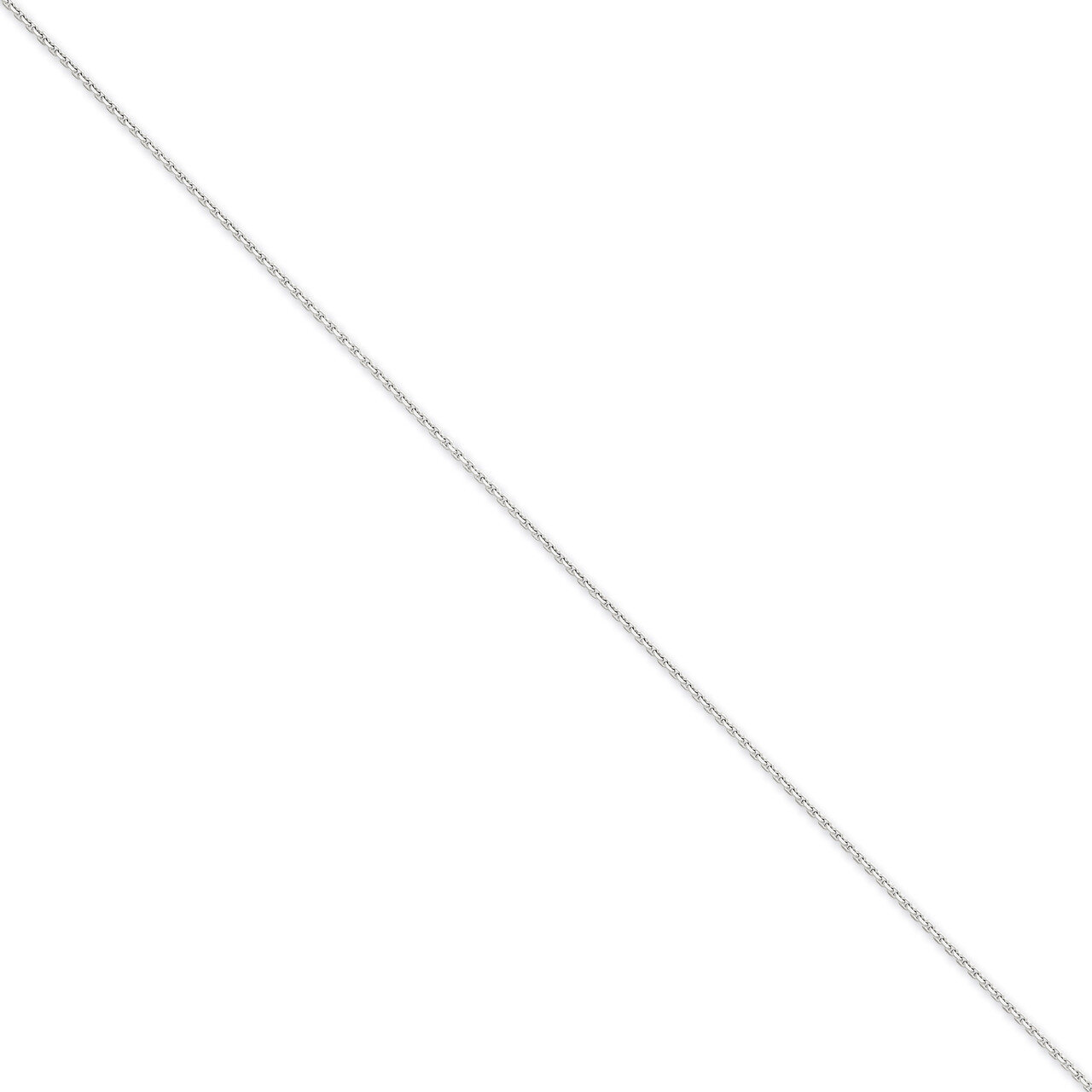 1.3mm Solid Diamond-cut Cable Chain Anklet 10 Inch 14k White Gold PEN146-10