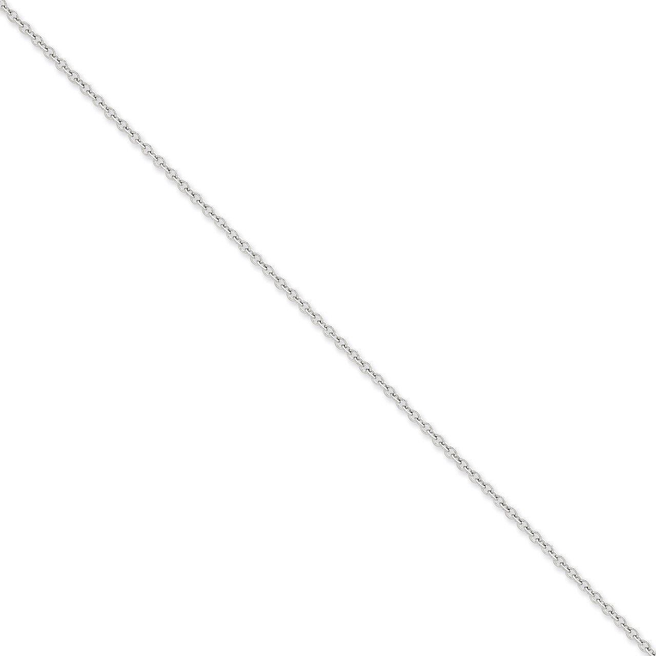 2.4mm Cable Chain 16 Inch 14k White Gold PEN211-16