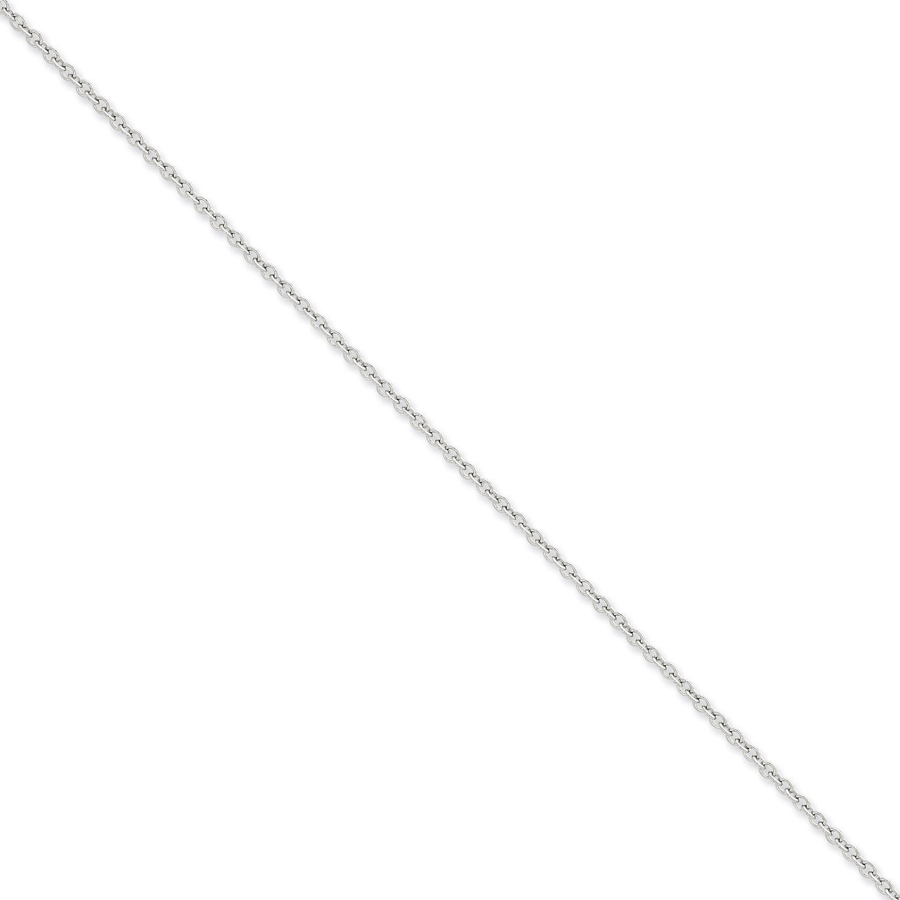 2.4mm Cable Chain 18 Inch 14k White Gold PEN211-18, MPN: PEN211-18, 886774432922