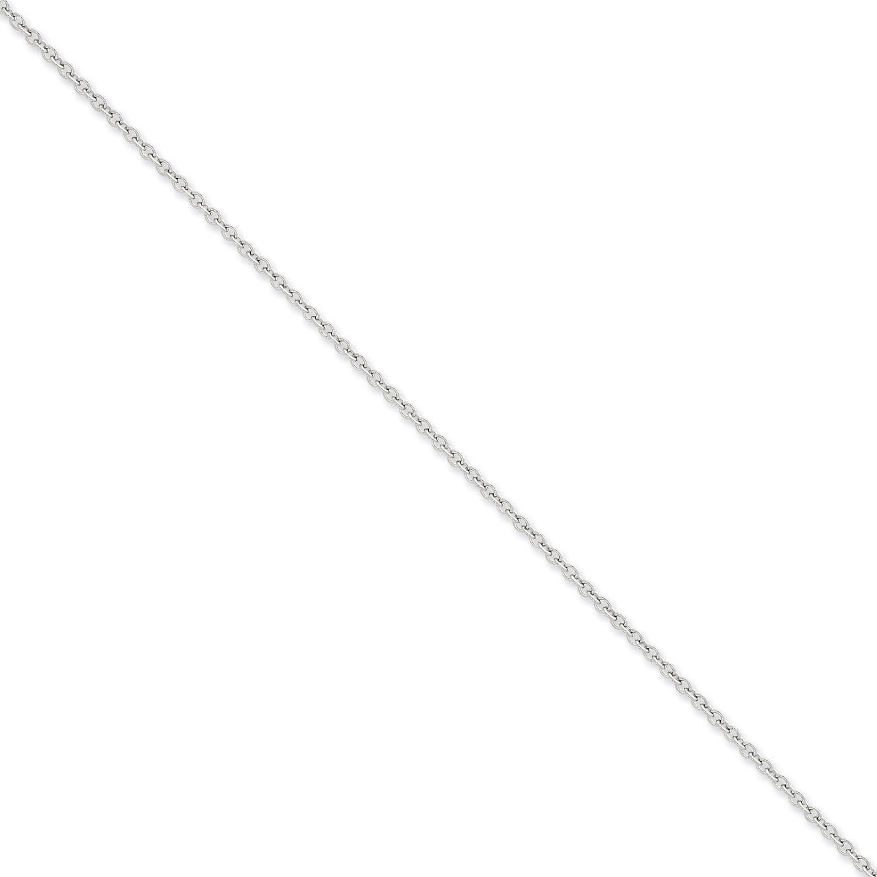 2.4mm Cable Chain 20 Inch 14k White Gold PEN211-20