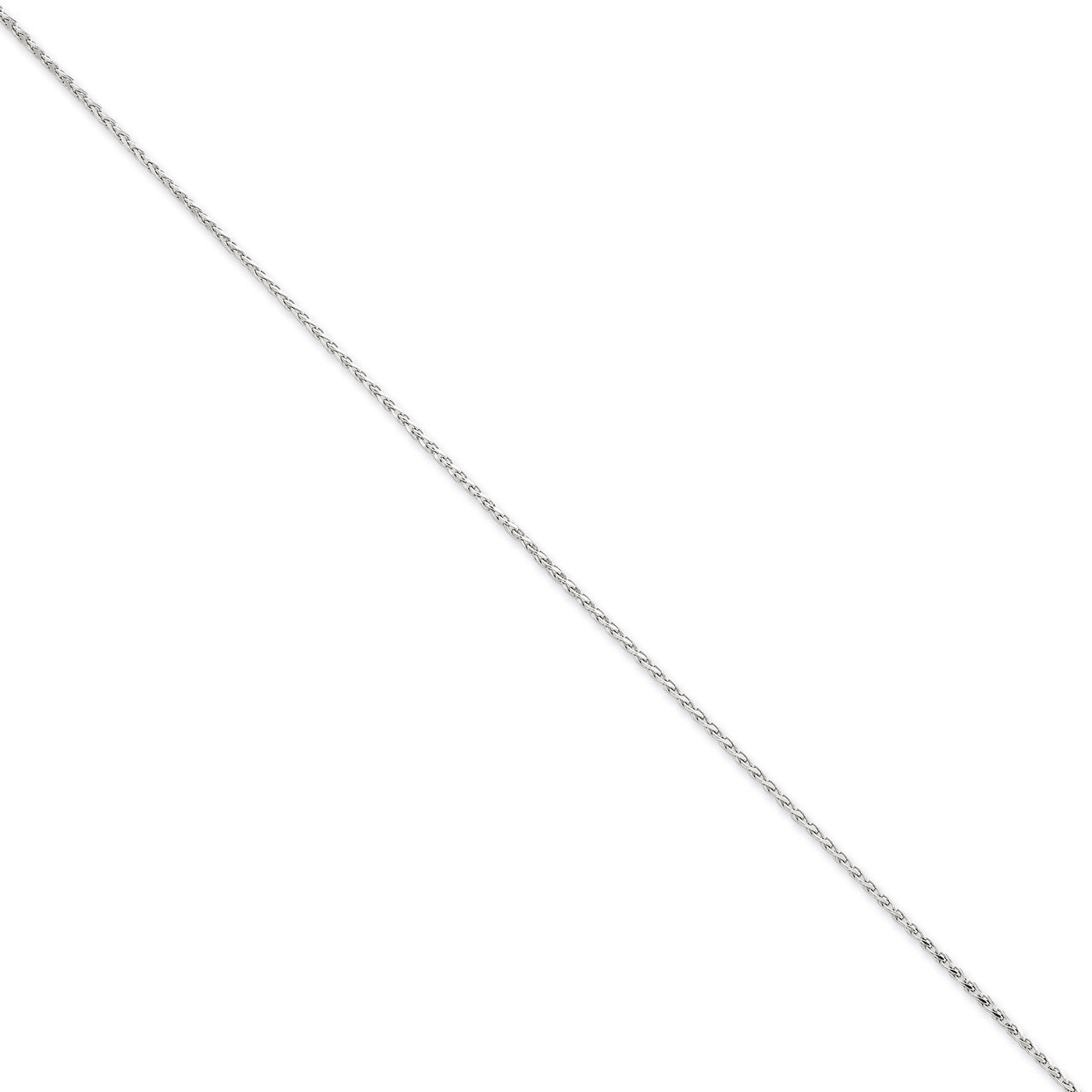1.5mm Round Diamond-cut Wheat Chain 20 Inch 14k White Gold PEN270-20, MPN: PEN270-20, 886774402024