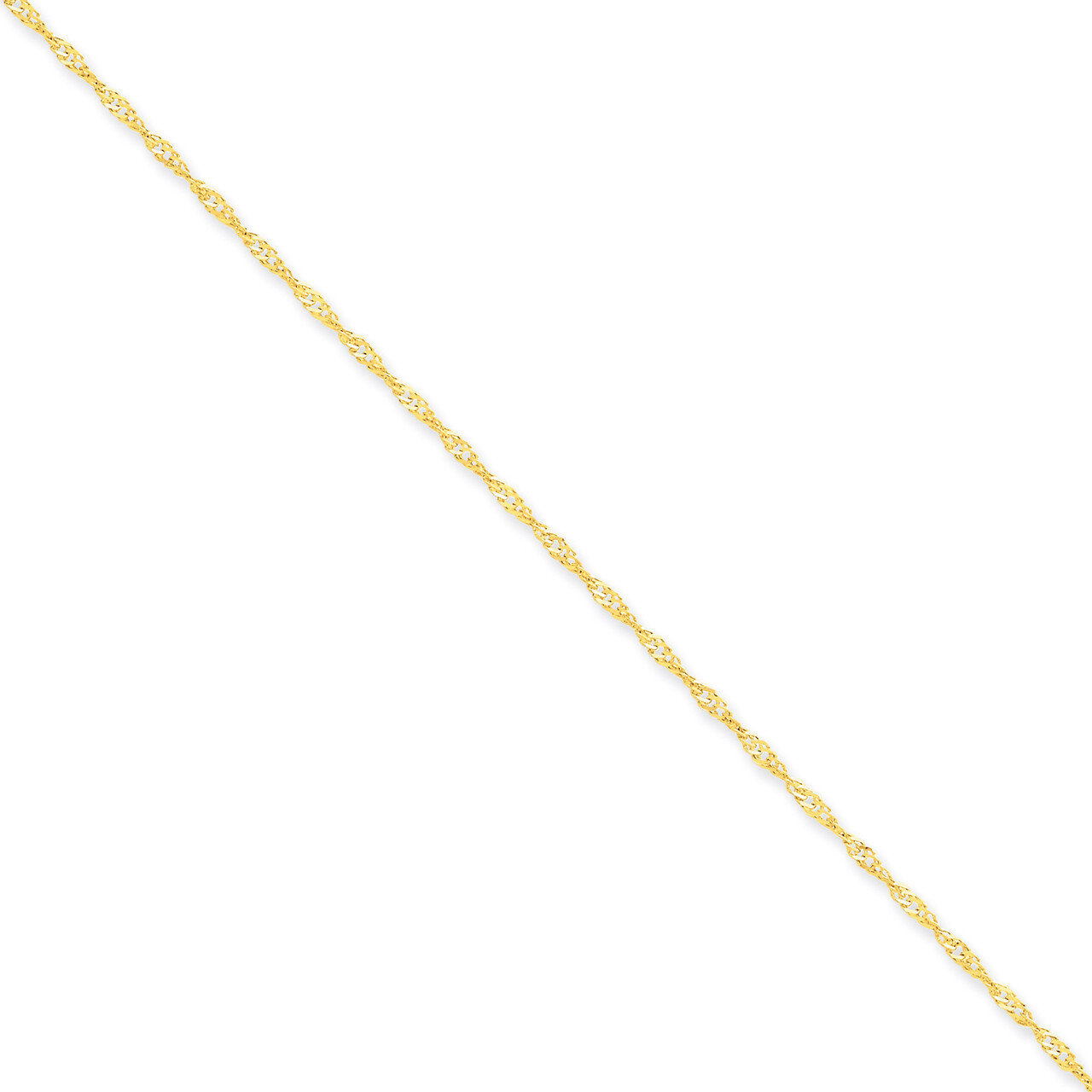 1.6mm Singapore Chain Anklet 10 Inch 14k Gold PEN52-10