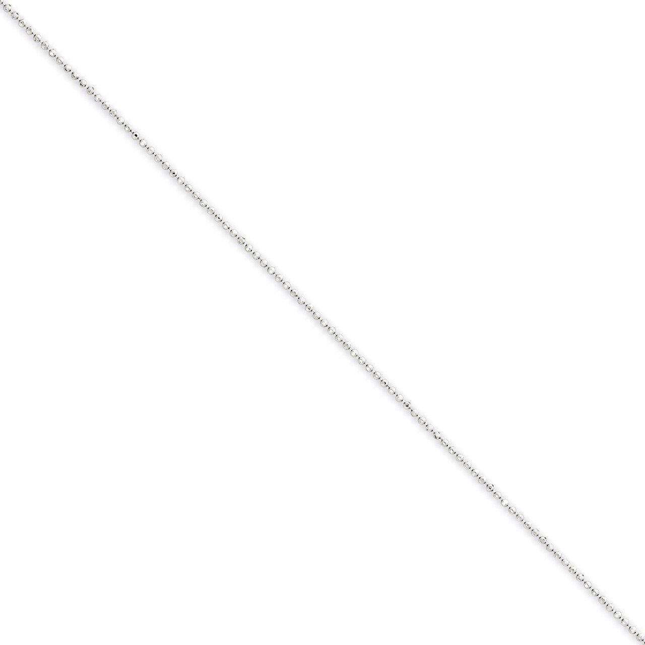 1.2mm Diamond -Cut Beaded Pendant Chain 10 Inch 14k White Gold PEN79-10