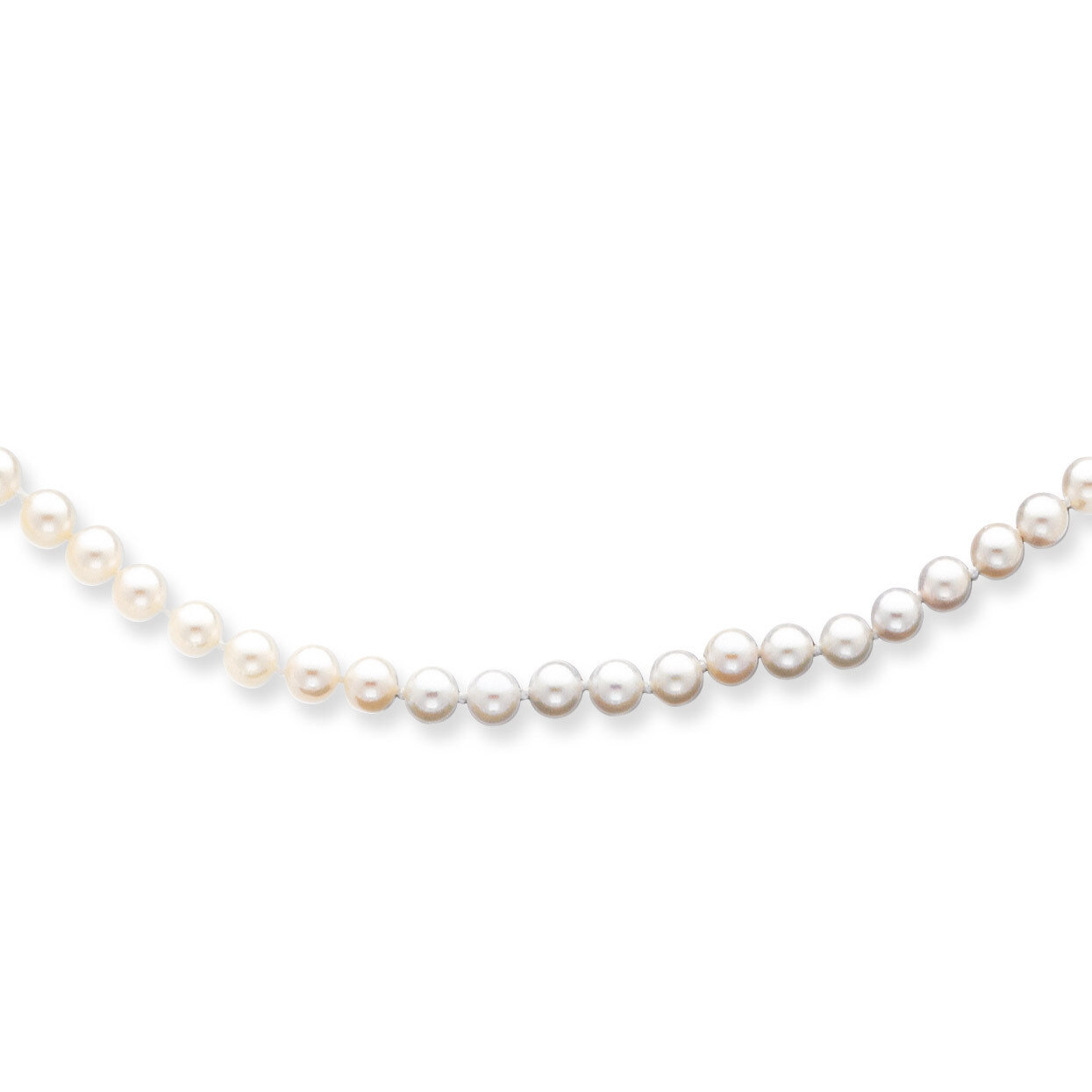 5-6mm Round White Saltwater Akoya Cultured Pearl Necklace 16 Inch 14k Gold PL50A-16