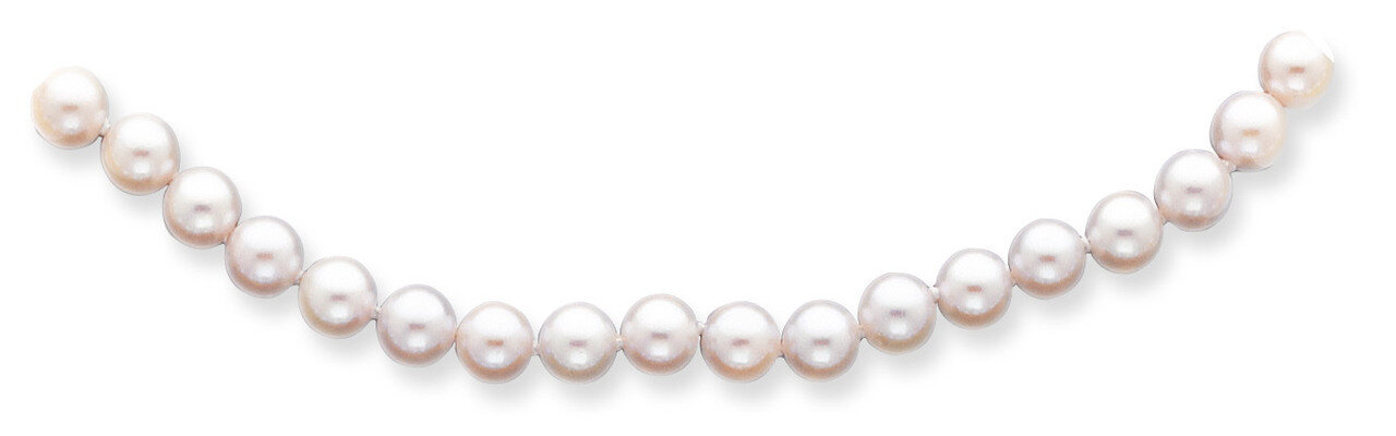 6-7mm Round White Saltwater Akoya Cultured Pearl Necklace 16 Inch 14k Gold PL60A-16
