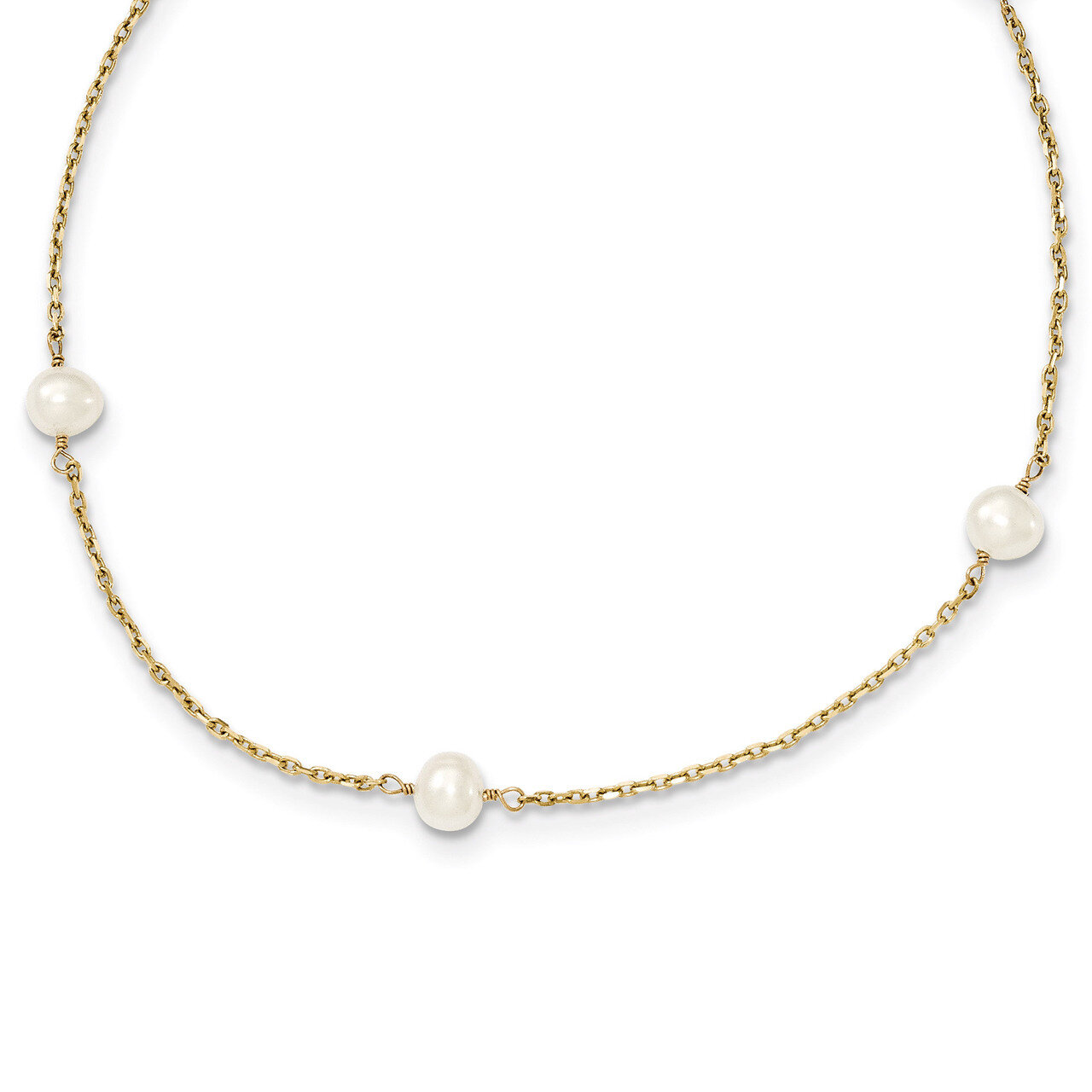 4-4.5mm Cultured Pearl Necklace 16 Inch 14k Gold PR52-16