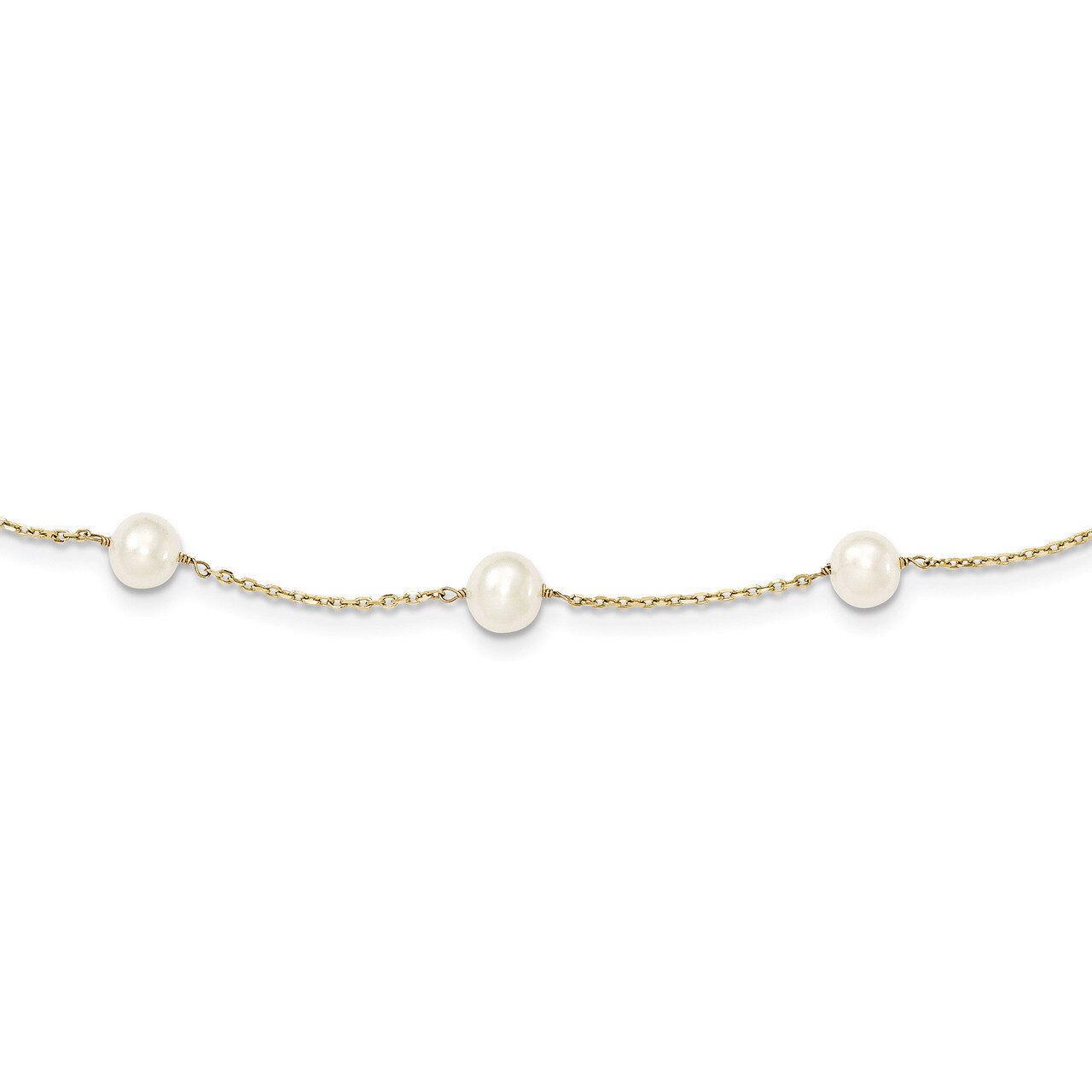 5.5-6.5mm Cultured Pearl Necklace 16 Inch 14k Gold PR56-16