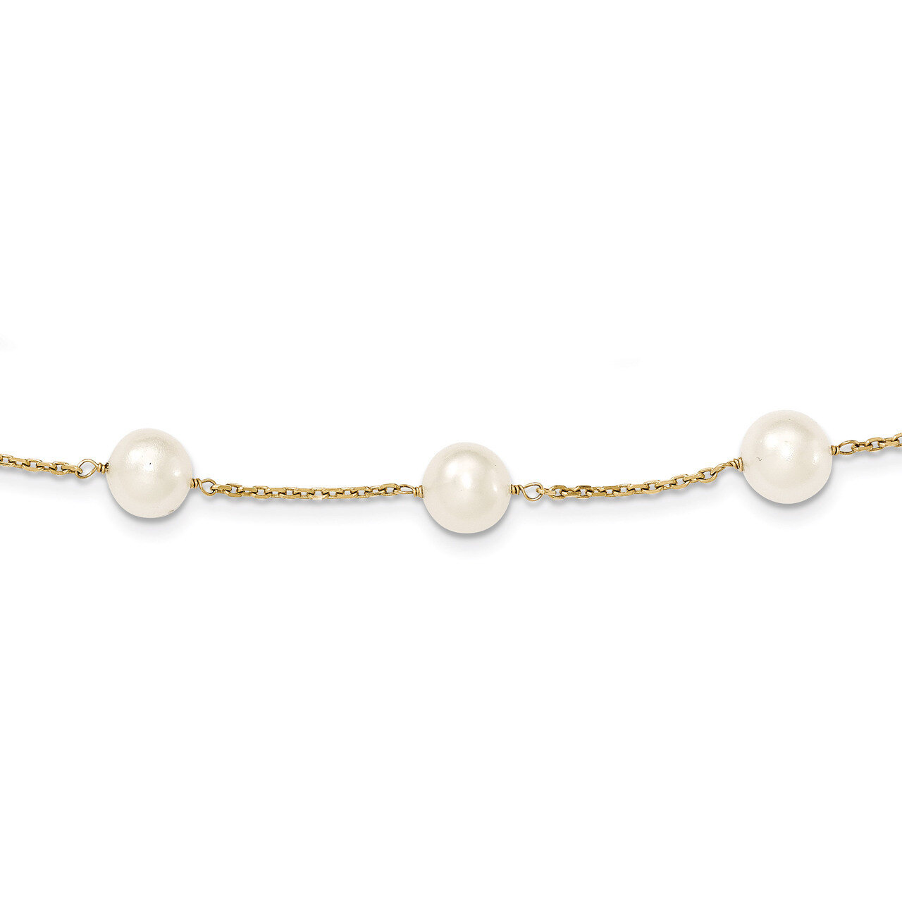 8-9mm Cultured Pearl Necklace 18 Inch 14k Gold PR61-18