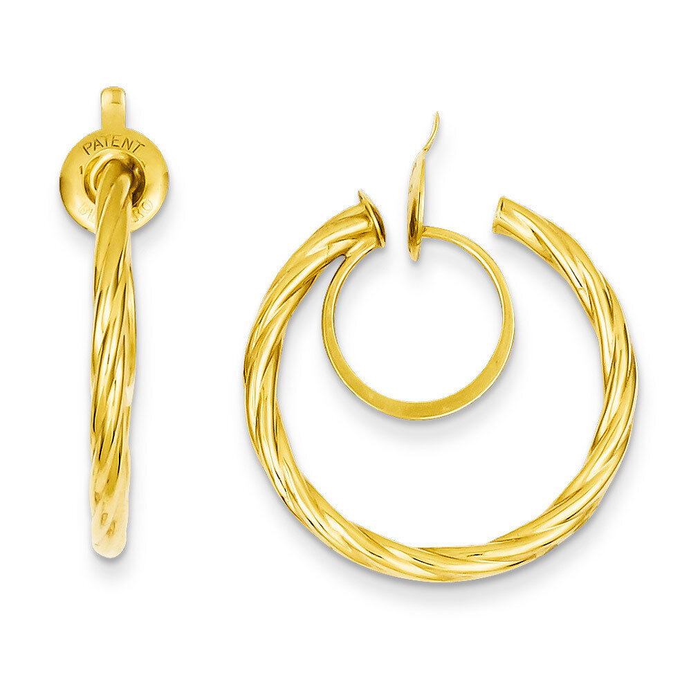 Twisted Non-pierced Hoop Earrings 14k Gold PRE647