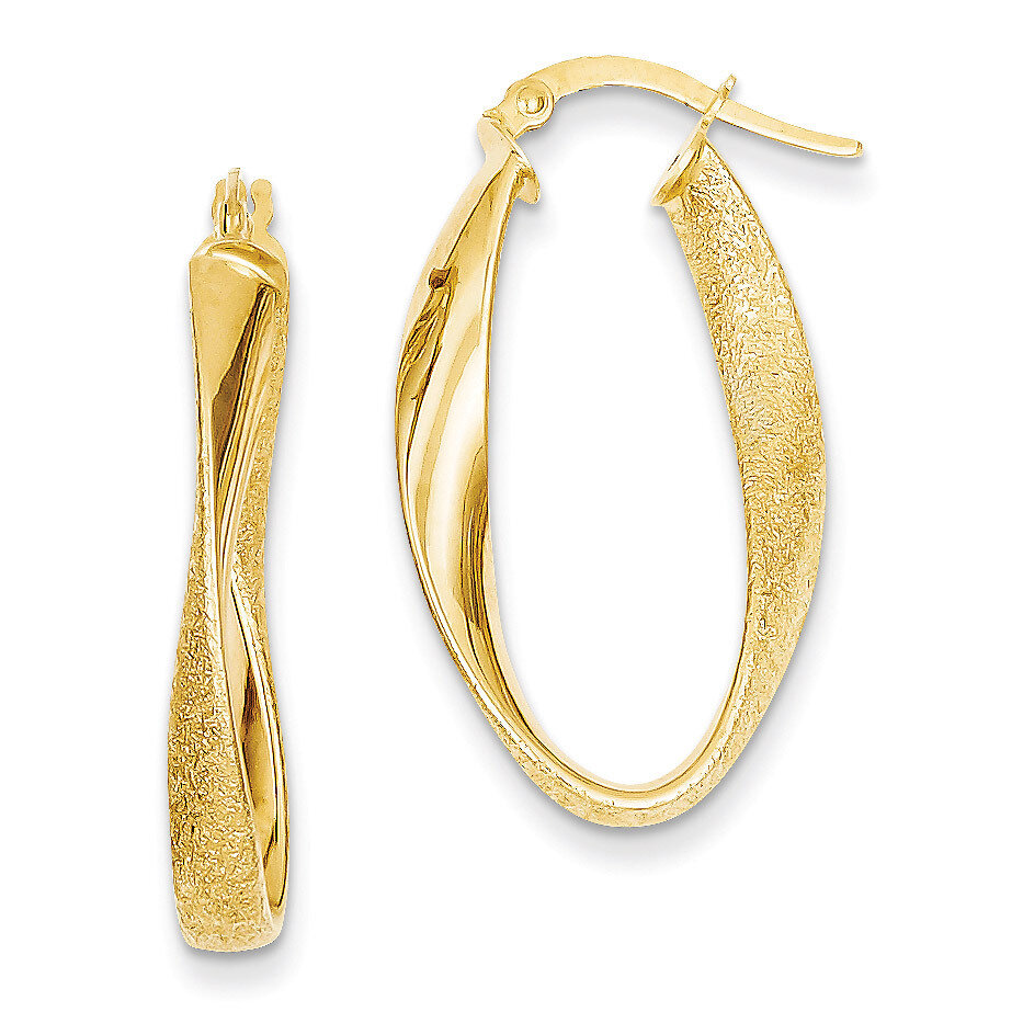 Oval Hoop Earrings 14k Gold PRE699, MPN: PRE699, 883957539409