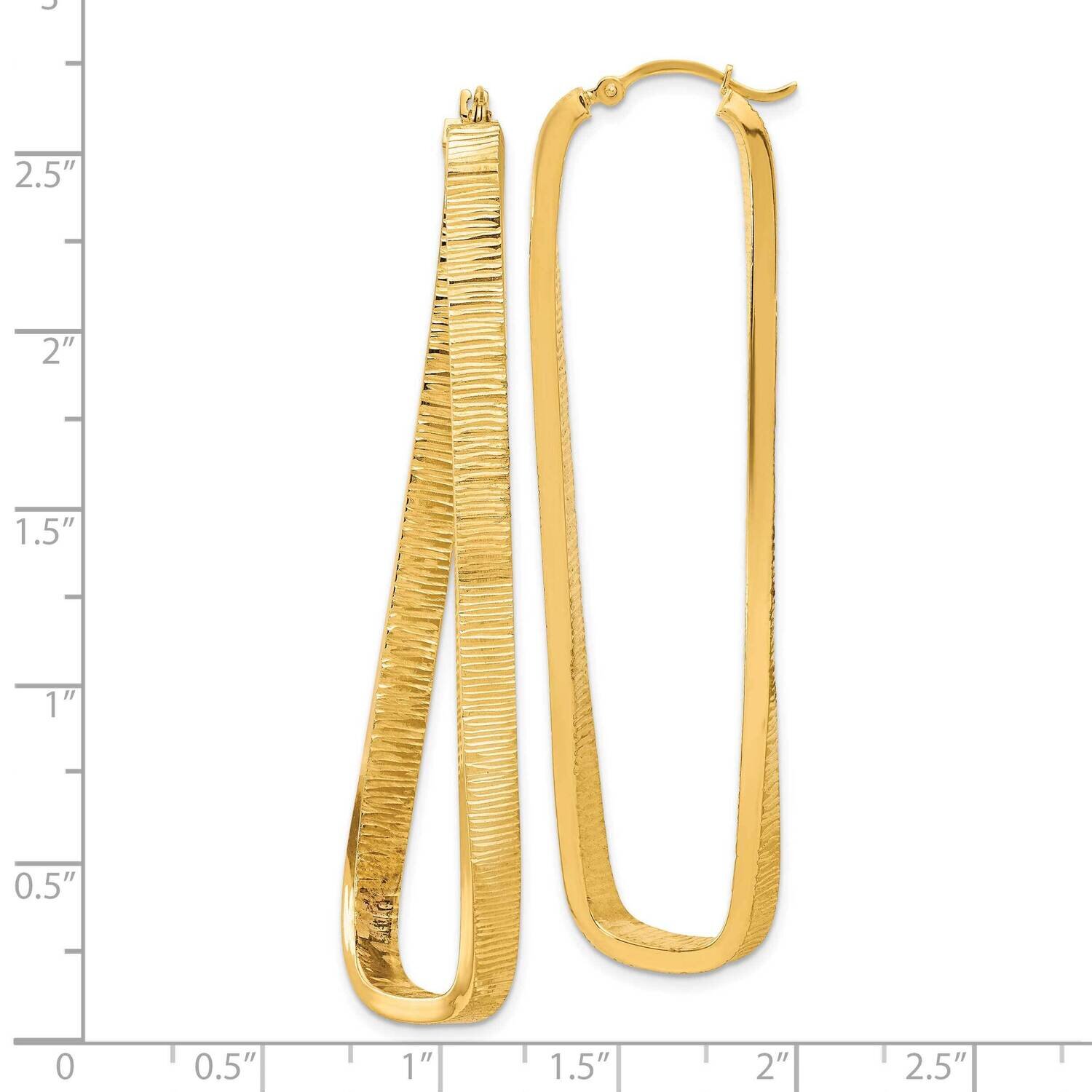Textured Twisted Oval Hoop Earrings 14k Gold PRE711, MPN: PRE711, 886774960746