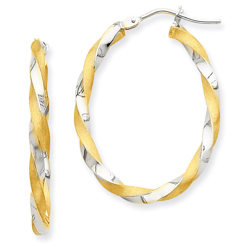 Twisted Hoop Earrings 14K Gold &amp; Rhodium PRE780, MPN: PRE780, 886774960937