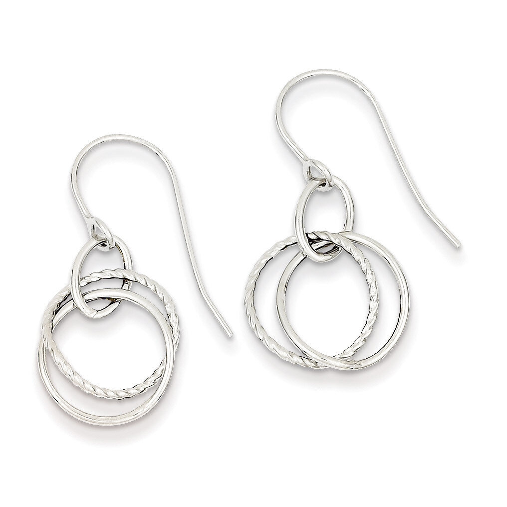 Small Twisted Circle Shepherd Hook Earrings 14k White Gold PRE877, MPN: PRE877, 886774623139
