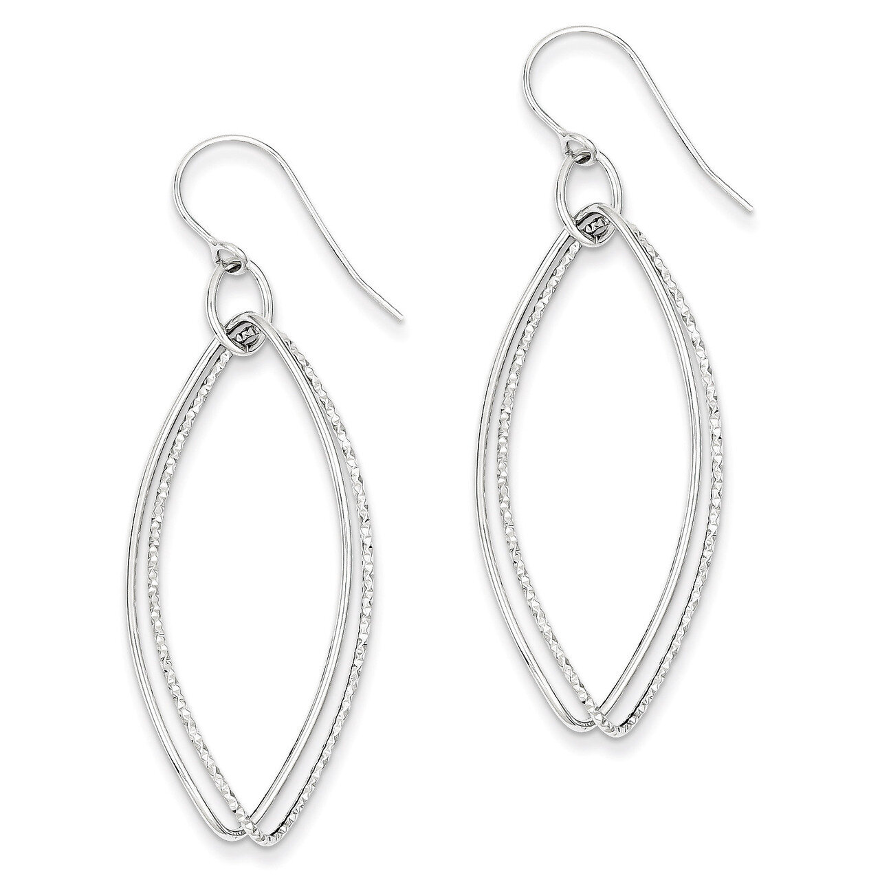 Twist Dangle Shepherd Hook Earrings 14k White Gold PRE913, MPN: PRE913, 883957012766