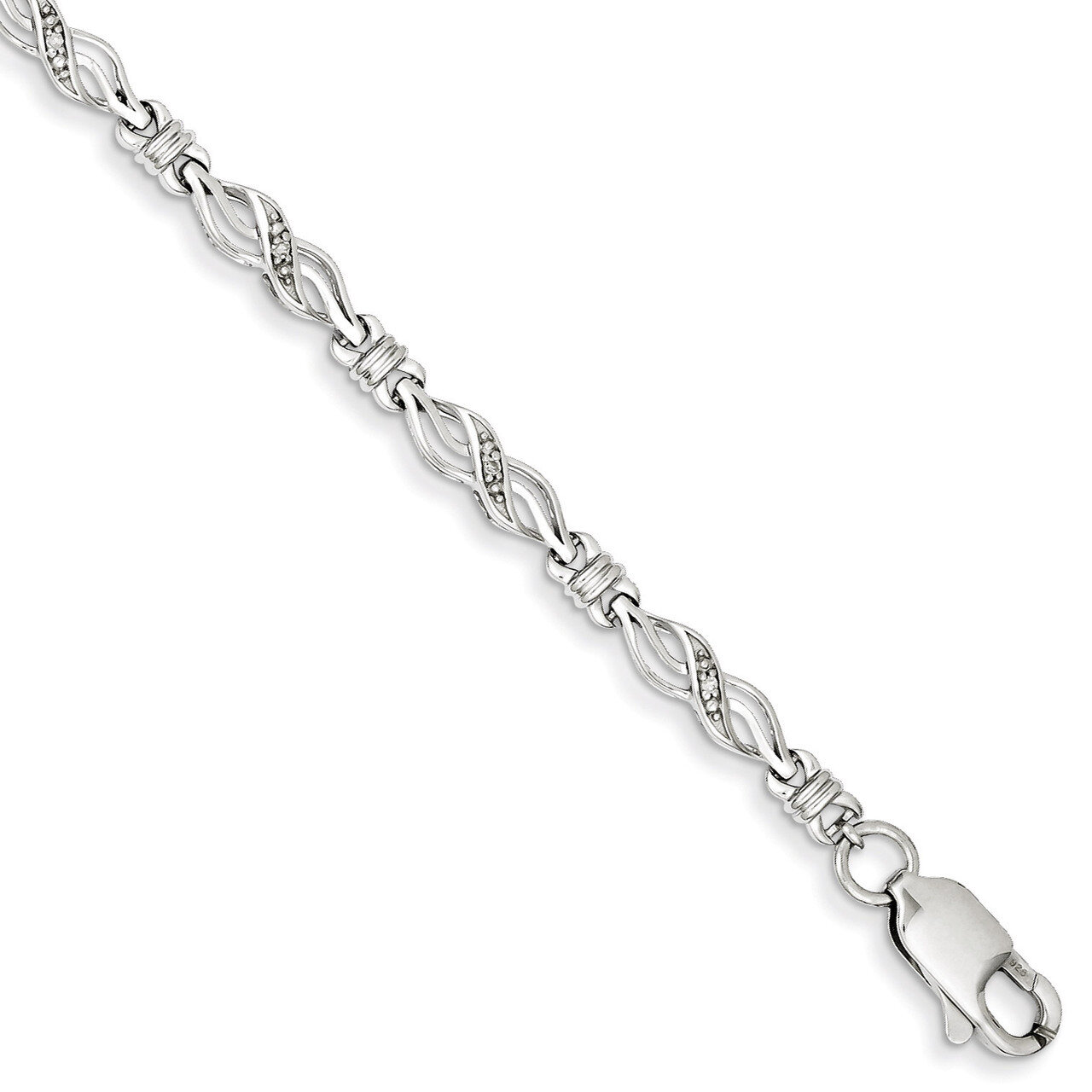 Diamond Bracelet Sterling Silver QDX1051