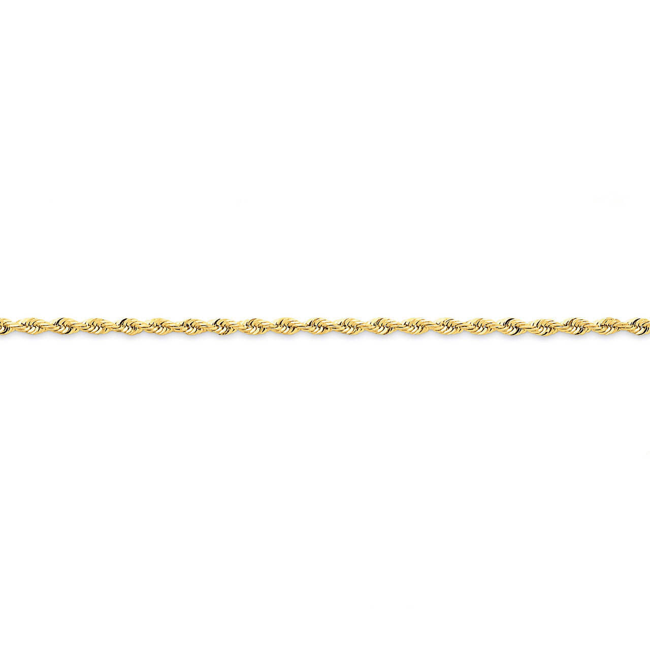 2.25mm Diamond-cut Quadruple Rope Chain 10 Inch 14k Gold QTR018-10
