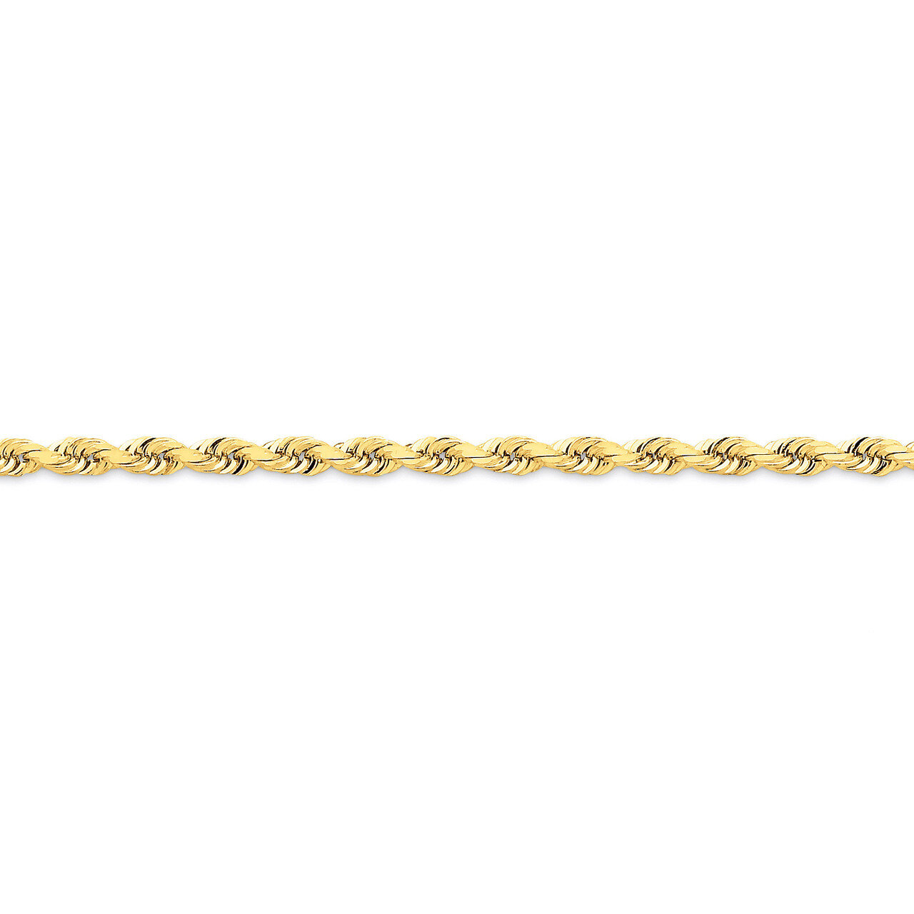 4mm Diamond-cut Quadruple Rope Chain 7 Inch 14k Gold QTR030-7, MPN: QTR030-7, 886774398242