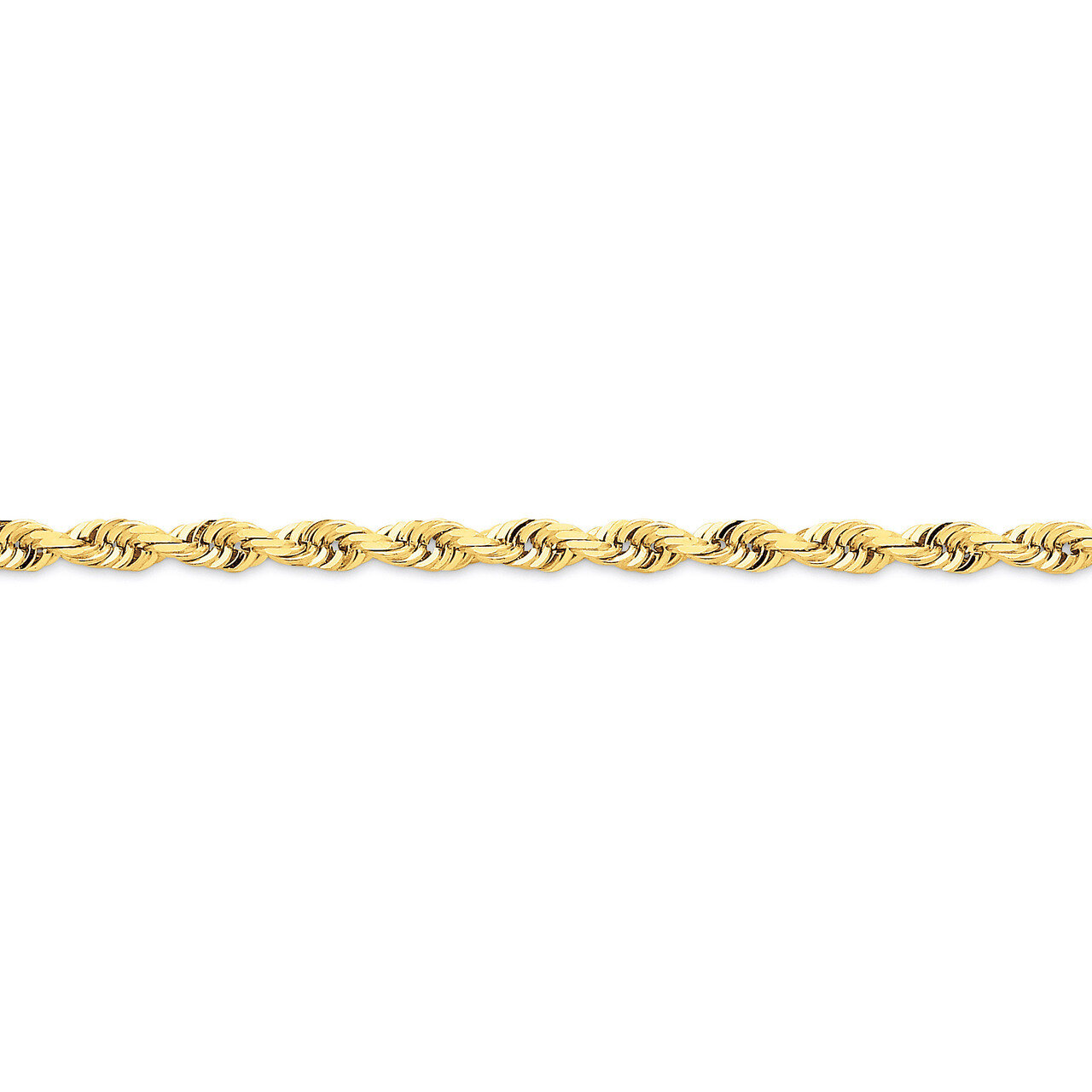 4.5mm Diamond-cut Quadruple Rope Chain 8 Inch 14k Gold QTR035-8, MPN: QTR035-8, 886774398334