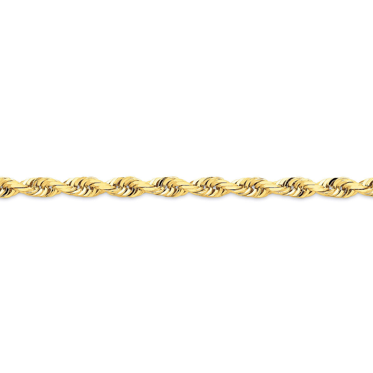 5.0mm Diamond-cut Quadruple Rope Chain 24 Inch 14k Gold QTR040-24