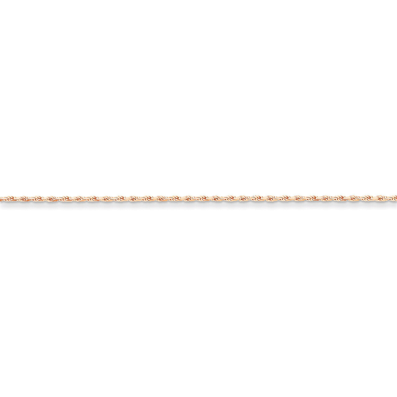 1.8mm Diamond-cut Rope Chain Anklet 9 Inch 14k Rose Gold R014-9