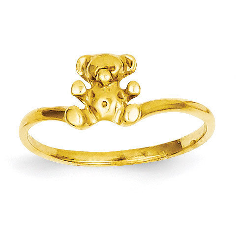 Childs Polished Teddy Bear Ring 14k Gold R194