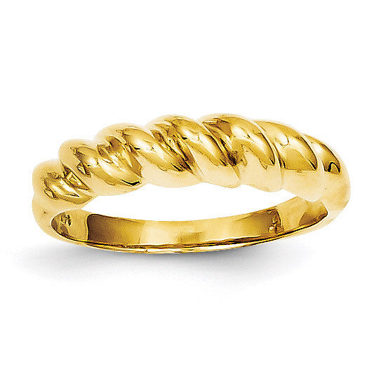 Twisted Dome Ring 14k Gold Polished R285
