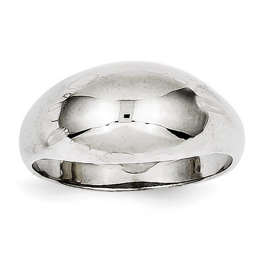 Polished Dome Ring 14k White Gold R389