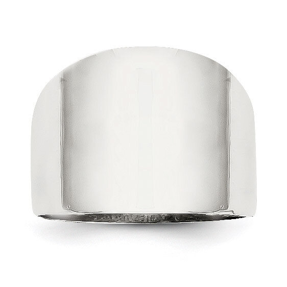 Polished Dome Ring 14k White Gold R390