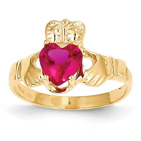 July Birthstone Claddagh Ring 14k Gold R493, MPN: R493, 883957285115