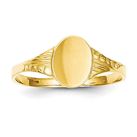 Oval Child Signet Ring 14k Gold R520