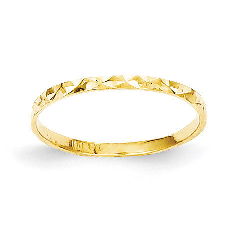 Design Band Childs Ring 14k Gold Diamond-cut R534