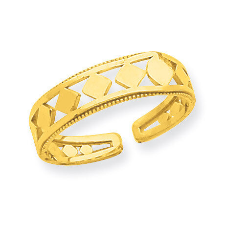 Diamond Shapes Toe Ring 14k Gold R548
