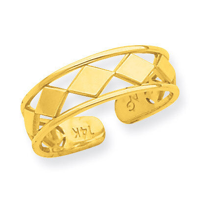 Diamond Shapes Toe Ring 14k Gold R550